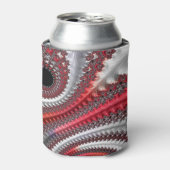 Abstracte rode en zwarte gradiënt wervelfractal blikjeskoeler (Blikje Voorkant)