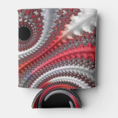 Abstracte rode en zwarte gradiënt wervelfractal blikjeskoeler (Voorkant)