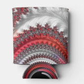 Abstracte rode en zwarte gradiënt wervelfractal blikjeskoeler (Achterkant)