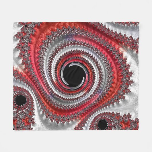 Abstracte rode en zwarte gradiënt wervelfractal fleece deken (Voorkant (Horizontaal))