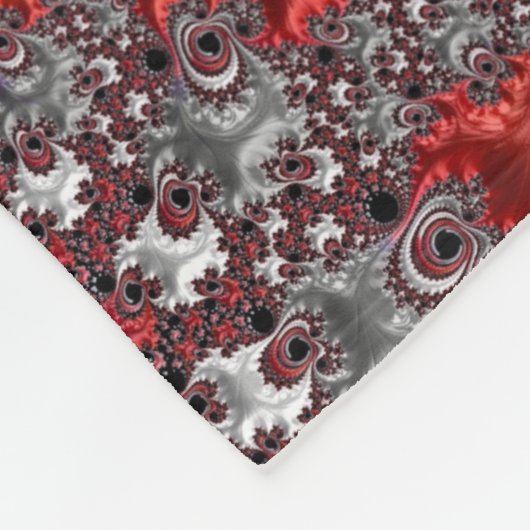 Abstracte rode en zwarte gradiënt wervelfractal fleece deken (Hoek)