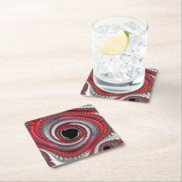 Abstracte rode en zwarte gradiënt wervelfractal kartonnen onderzetters