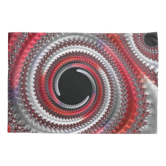 Abstracte rode en zwarte gradiënt wervelfractal kussensloop (Achterkant)