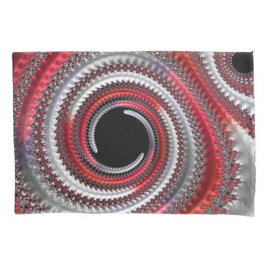 Abstracte rode en zwarte gradiënt wervelfractal kussensloop (Voorkant)