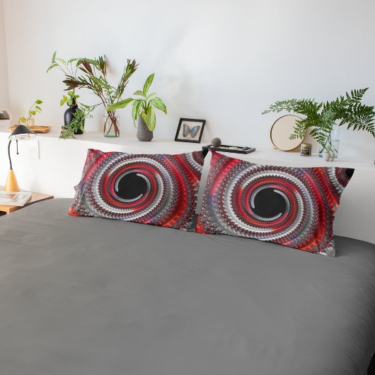 Abstracte rode en zwarte gradiënt wervelfractal kussensloop