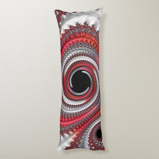 Abstracte rode en zwarte gradiënt wervelfractal lichaamskussen (Achterkant (Verticaal))