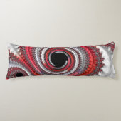Abstracte rode en zwarte gradiënt wervelfractal lichaamskussen (Voorkant)