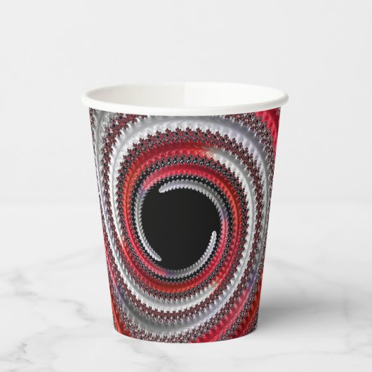 Abstracte rode en zwarte gradiënt wervelfractal papieren bekers (Links)