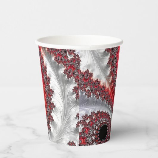 Abstracte rode en zwarte gradiënt wervelfractal papieren bekers (Rechts)