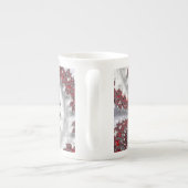 Abstracte rode en zwarte gradiënt wervelfractal porselein kop (Achterkant)