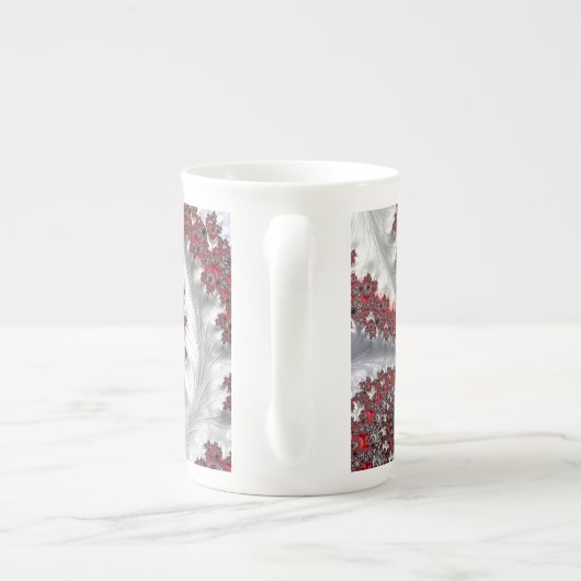 Abstracte rode en zwarte gradiënt wervelfractal porselein kop (Achterkant)