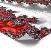 Abstracte rode en zwarte gradiënt wervelfractal poster (Hoek)