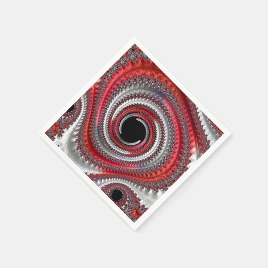 Abstracte rode en zwarte gradiënt wervelfractal servet (Hoek)