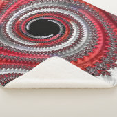 Abstracte rode en zwarte gradiënt wervelfractal sherpa deken (3/4)