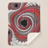 Abstracte rode en zwarte gradiënt wervelfractal sherpa deken (Voorkant)