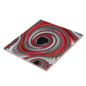 Abstracte rode en zwarte gradiënt wervelfractal tegeltje (Zijkant)