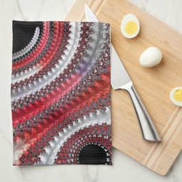 Abstracte rode en zwarte gradiënt wervelfractal theedoek