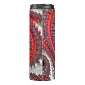Abstracte rode en zwarte gradiënt wervelfractal thermosbeker (Achterkant)