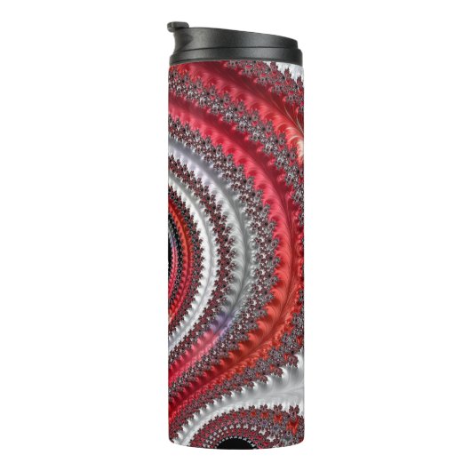 Abstracte rode en zwarte gradiënt wervelfractal thermosbeker (Geroteerd rechts)