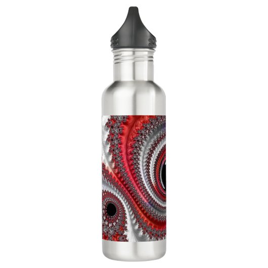 Abstracte rode en zwarte gradiënt wervelfractal waterfles (Links)