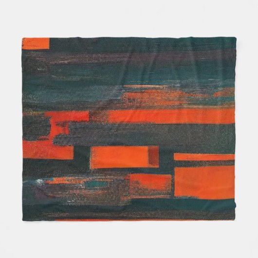 Abstracte rode en zwarte kunst fleece deken (Voorkant (Horizontaal))