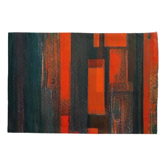 Abstracte rode en zwarte kunst kussensloop (Achterkant-Links)