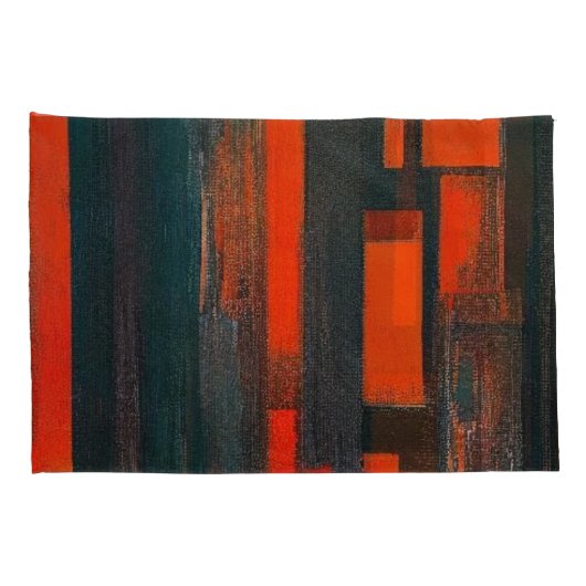 Abstracte rode en zwarte kunst kussensloop (Achterkant-Rechts)