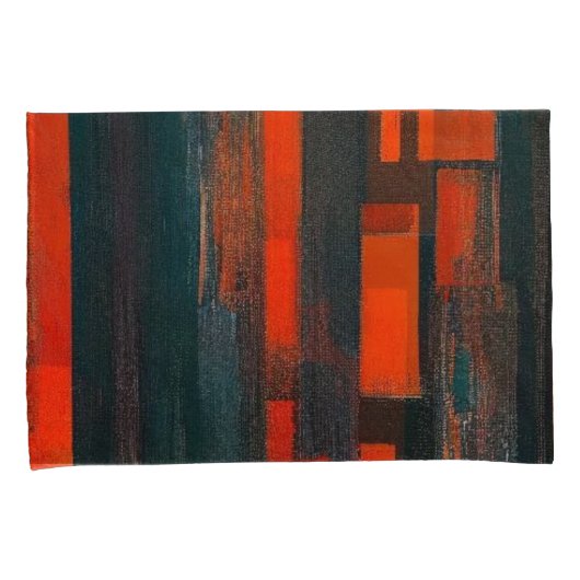 Abstracte rode en zwarte kunst kussensloop (Voorkant-Rechts)