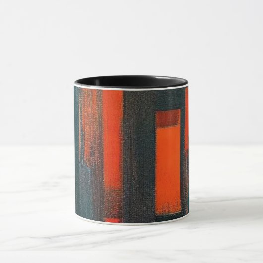 Abstracte rode en zwarte kunst mok (Midden)