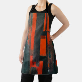 Abstracte rode en zwarte kunst schort
