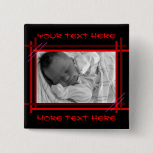 Abstracte rode en zwarte Lijst Button