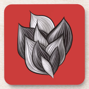 Abstracte rode en zwarte tinten minimalistisch bier onderzetter