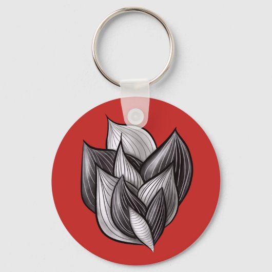 Abstracte rode en zwarte tinten minimalistisch sleutelhanger (Voorkant)