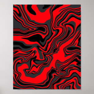 Abstracte rode en zwarte werveling poster