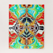 Abstracte rode explosie puzzel (Verticaal)