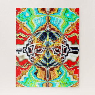 Abstracte rode explosie puzzel