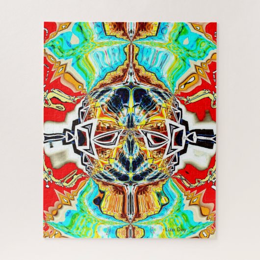 Abstracte rode explosie puzzel (Verticaal)