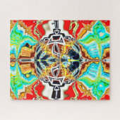 Abstracte rode explosie puzzel (Horizontaal)