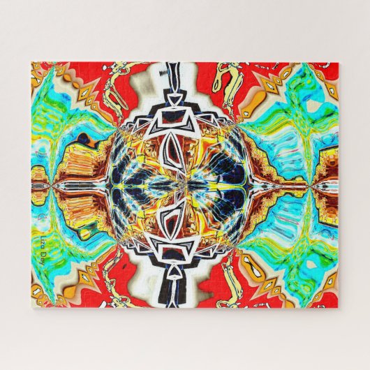 Abstracte rode explosie puzzel (Horizontaal)