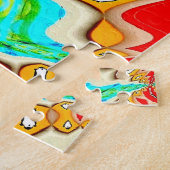 Abstracte rode explosie puzzel (Zijkant)