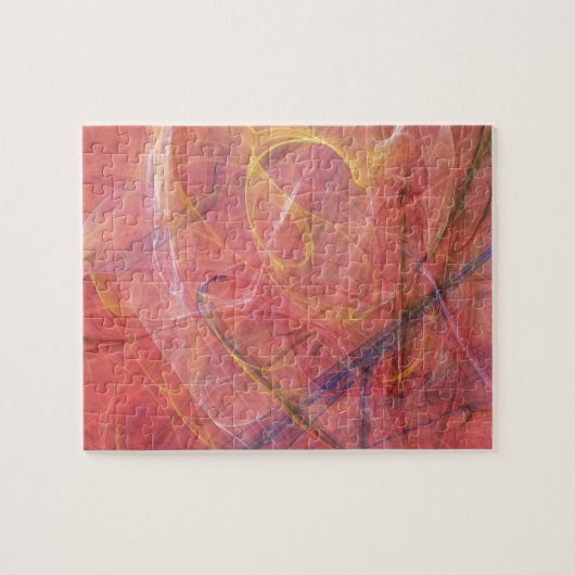 Abstracte rode fractal legpuzzel (Horizontaal)