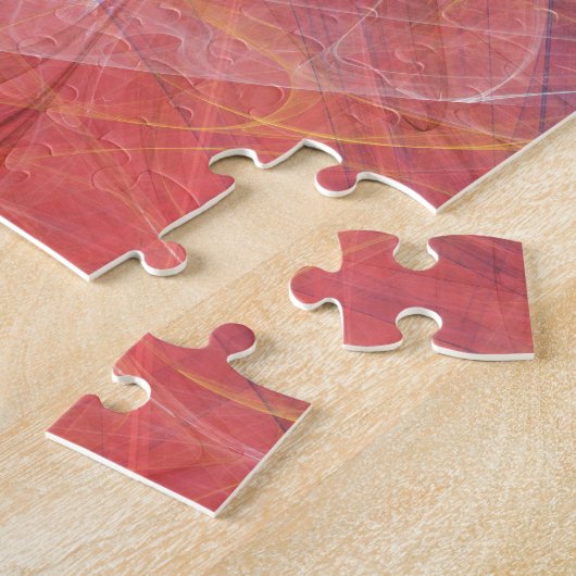 Abstracte rode fractal legpuzzel (Zijkant)