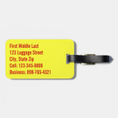 Abstracte rode, gele en goudmakerij bagagelabel (Achterkant horizontaal)