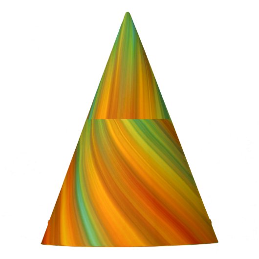 Abstracte rode gele oranje groene strepen op blauw feesthoedjes (Voorkant)