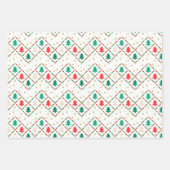 Abstracte rode gouden kerstboomcirkels inpakpapier vel (Voorkant 2)