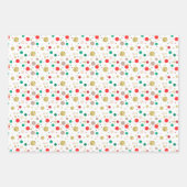 Abstracte rode gouden kerstboomcirkels inpakpapier vel (Voorkant 3)