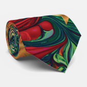 Abstracte rode gouden sterren feestelijke kerst stropdas (Opgerold)
