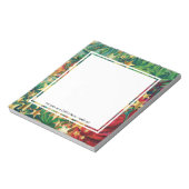 Abstracte rode gouden sterren op maat notitieblok (Linkerzijde)