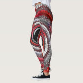 Abstracte rode gradiënt wervelfractal leggings (Links)