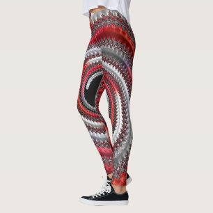 Abstracte rode gradiënt wervelfractal leggings